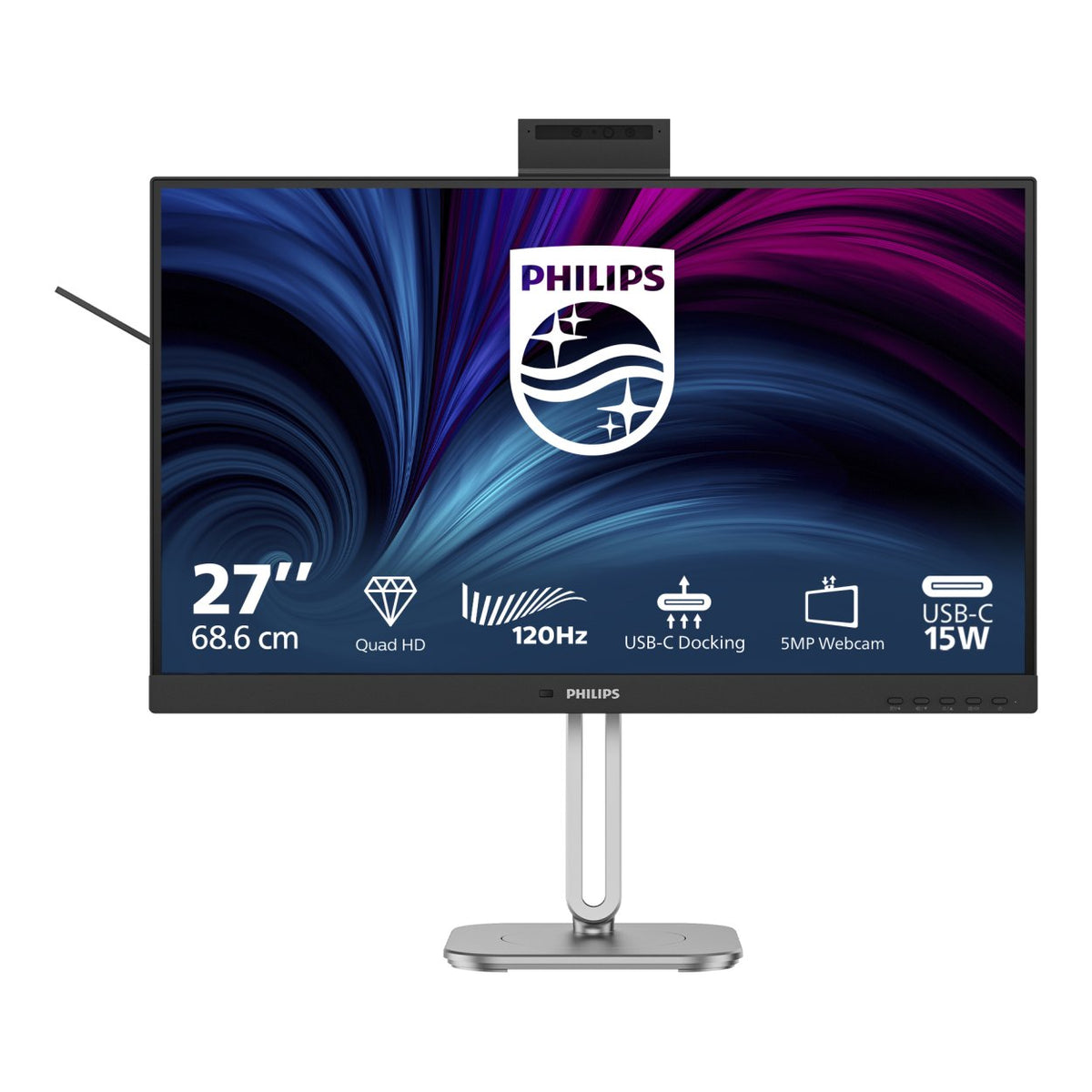 Philips 27B2U4601H 27-inch 2560 x 1440p QHD 16:9 120Hz LED IPS USB-C Business Monitor image 2