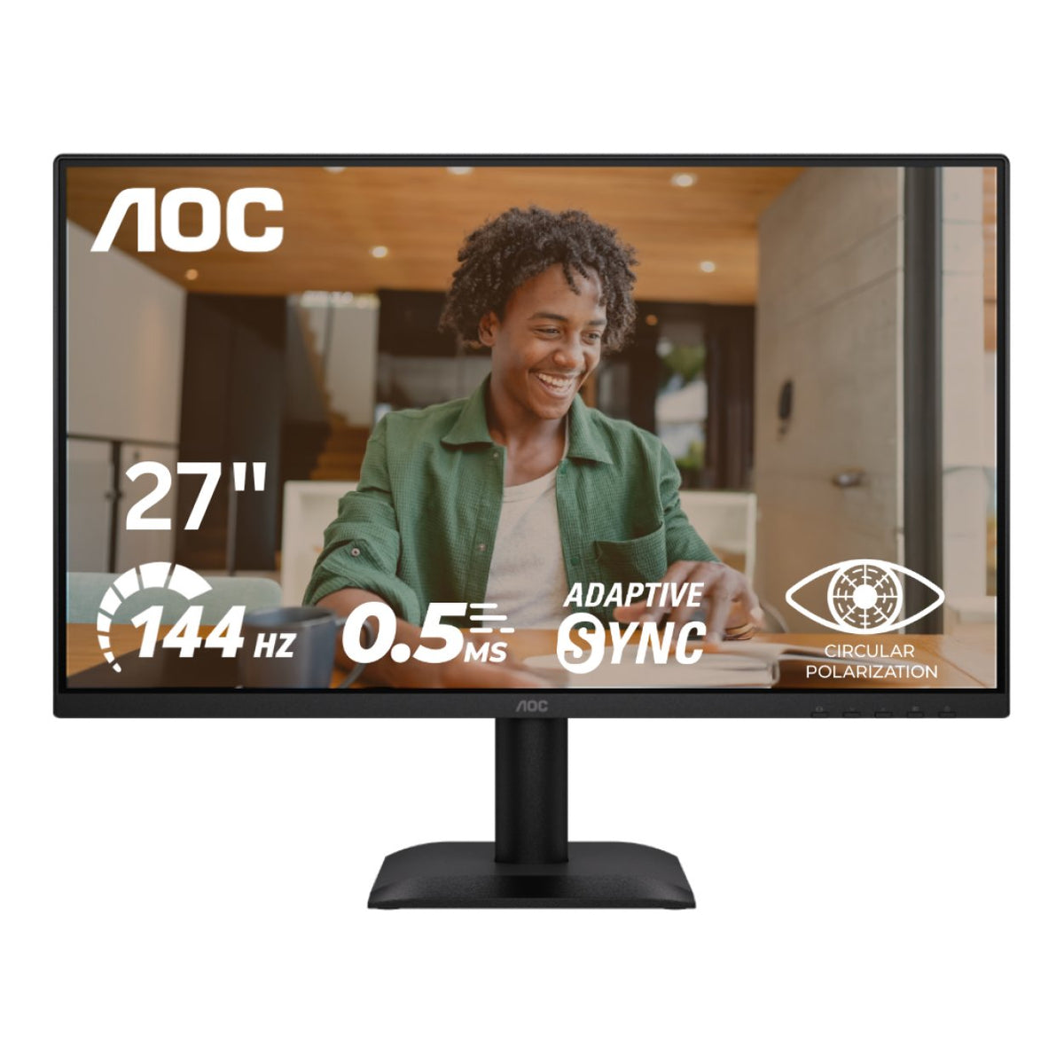 AOC 27E40L 27-inch 1920 x 1080p FHD 16:9 144Hz 0.5ms LED IPS Circular Polarized Monitor image 2