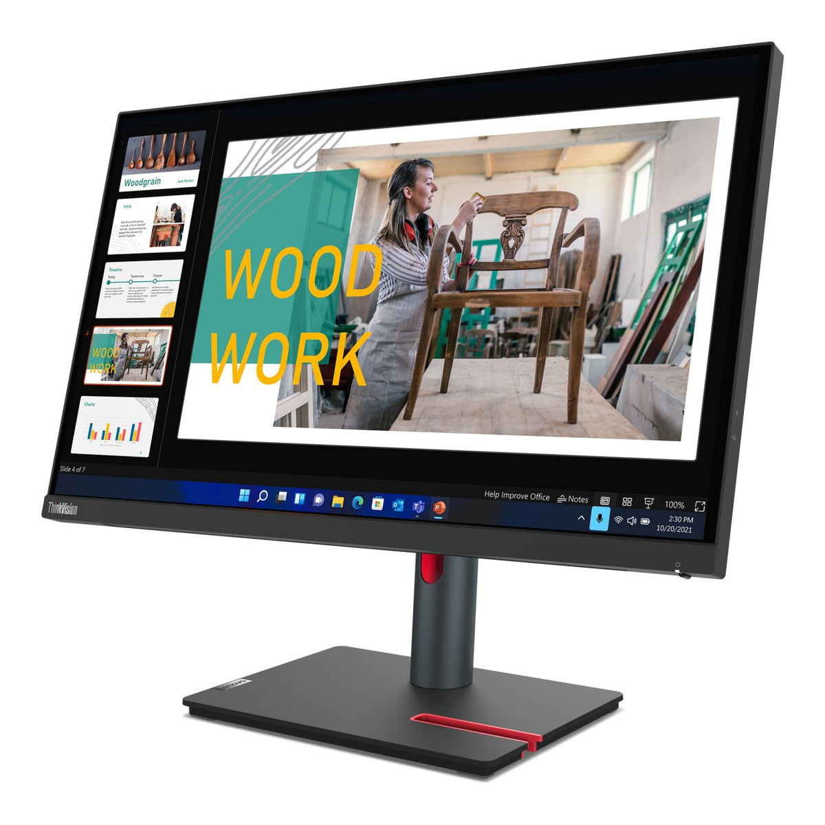 Lenovo ThinkVision P24q-30 23.8-inch 2560 x 1440p QHD 16:9 60Hz 4ms LED IPS Monitor 63B4GAR6SA image 3