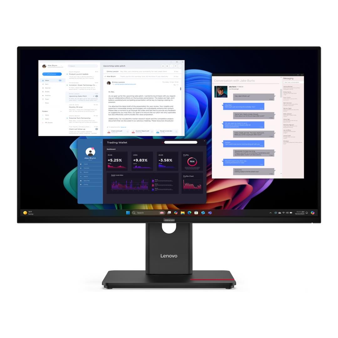 Lenovo ThinkVision T27UD-40 27-inch 3840 x 2160p 4K UHD 16:9 60Hz 4ms LED IPS Monitor 64AFGAT2SA