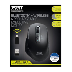 Port Connect Bluetooth Wireless and Rechargeable Executive Mouse - Black image 4