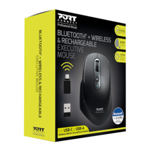 Port Connect Bluetooth Wireless and Rechargeable Executive Mouse - Black image 5