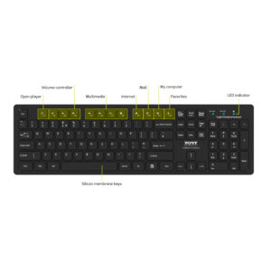 Port Connect Tough Office USB Keyboard - Black image 6