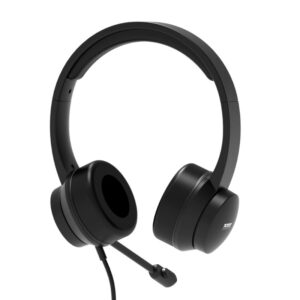 Port Connect USB Headset 1.8m Cable with Mic and Padded/Soft Cushions Black image 4
