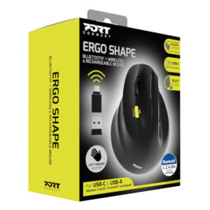 Port Connect Ergo Shape Rechargeable Wireless Mouse image 7