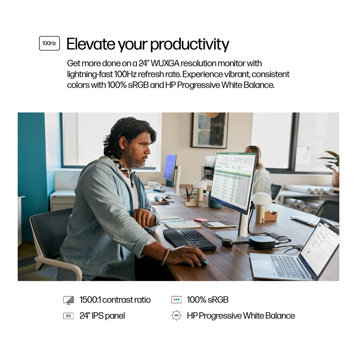 HP Series 5 Pro 524pn 24-inch 1920 x 1200p WUXGA 16:10 100Hz 5ms LED IPS Monitor 9D9A7AA image 7