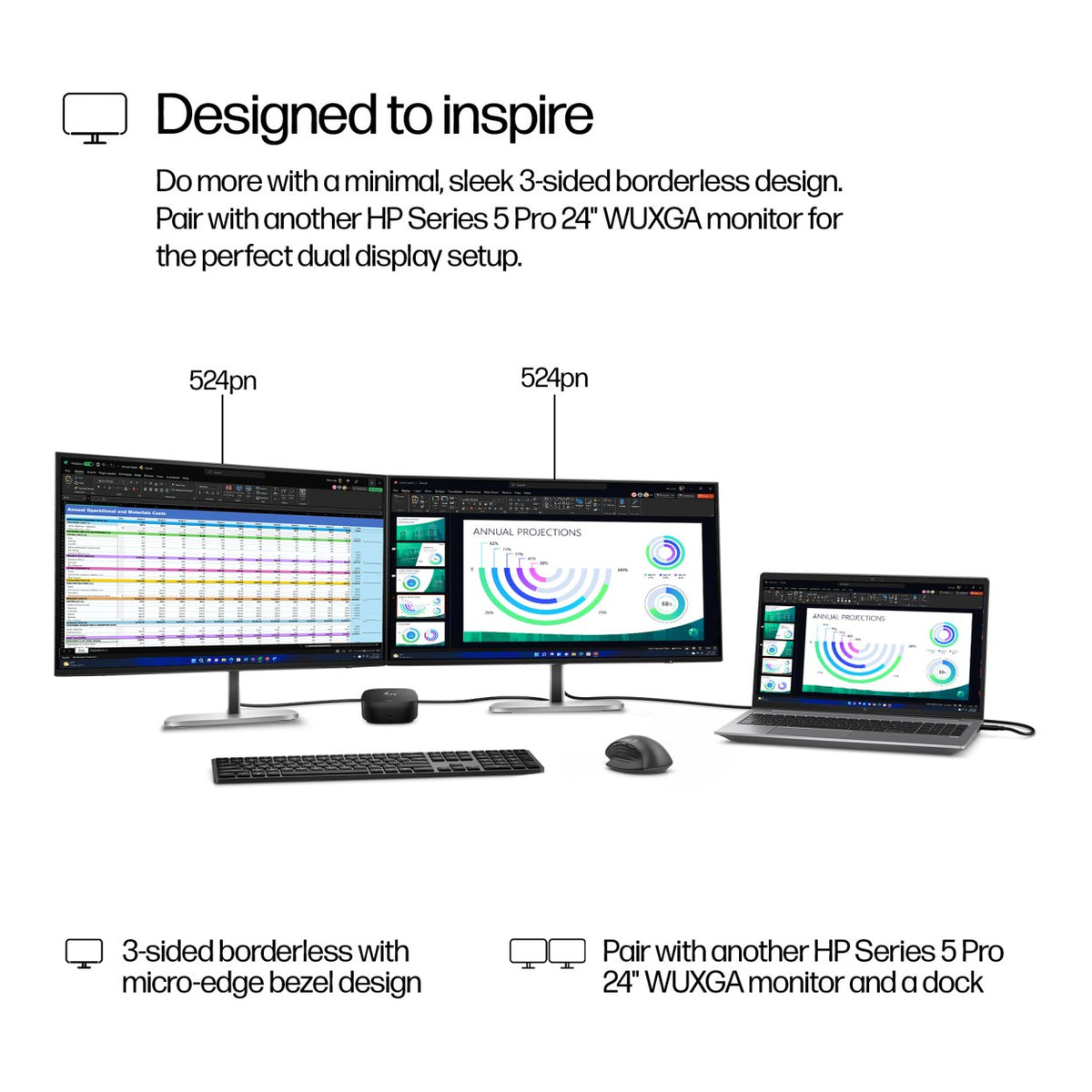 HP Series 5 Pro 524pn 24-inch 1920 x 1200p WUXGA 16:10 100Hz 5ms LED IPS Monitor 9D9A7AA image 10