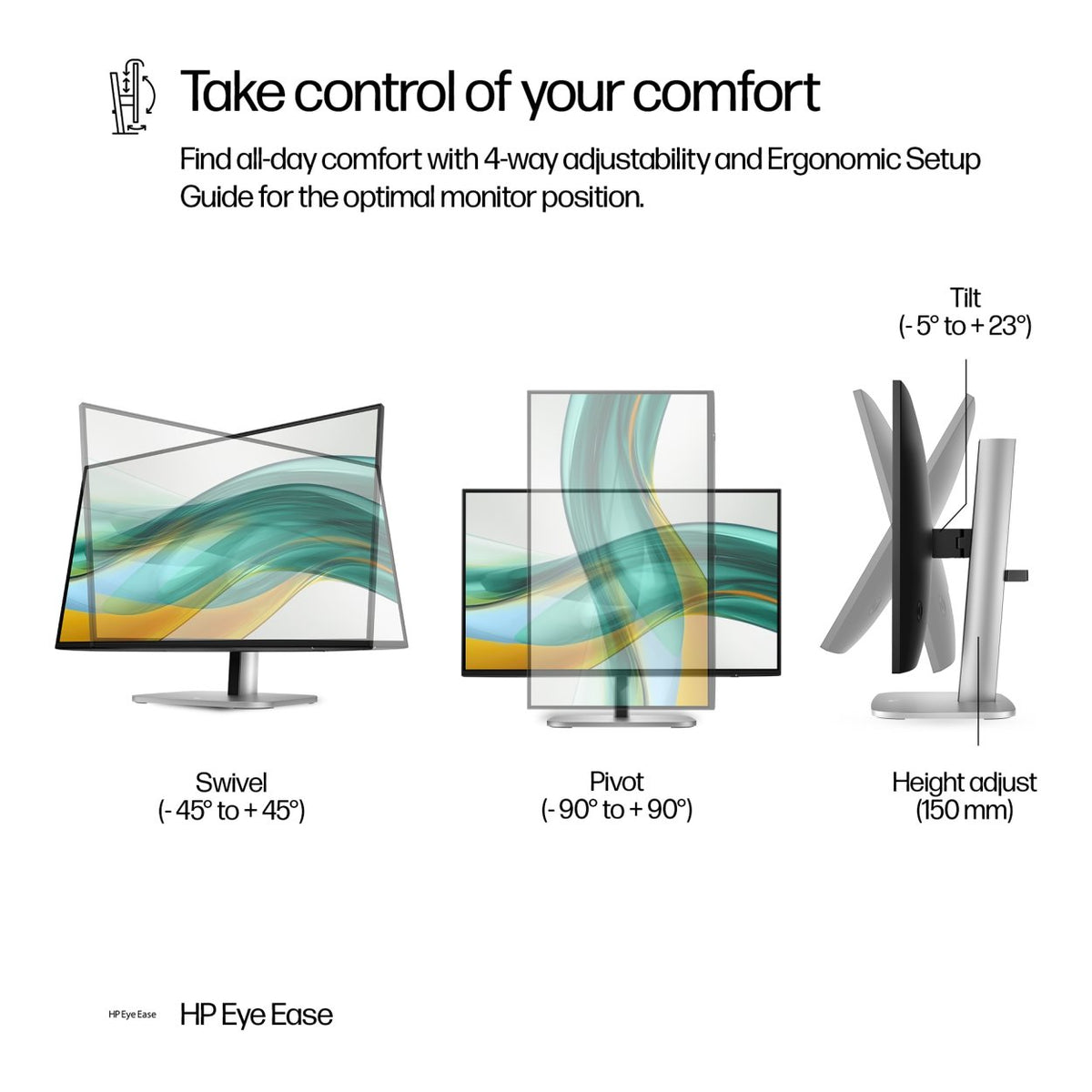 HP Series 5 Pro 524pf 23.8-inch 1920 x 1080p FHD 16:9 100Hz 5ms LED IPS Monitor 9D9L6UT image 10