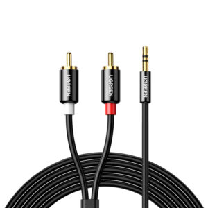 UGREEN AV116 RCA to AUX 3.5mm Audio Cable 1M - Black image 2