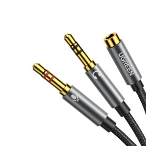 UGREEN UV140 AUX 3.5mm Audio Splitter Cable - Black/Grey image 2