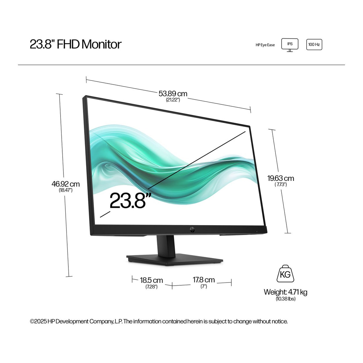 HP Series 3 Pro 324ph 23.8-inch 1920 x 1080p FHD 16:9 100Hz 5ms LED IPS Monitor B0BU9AS image 7