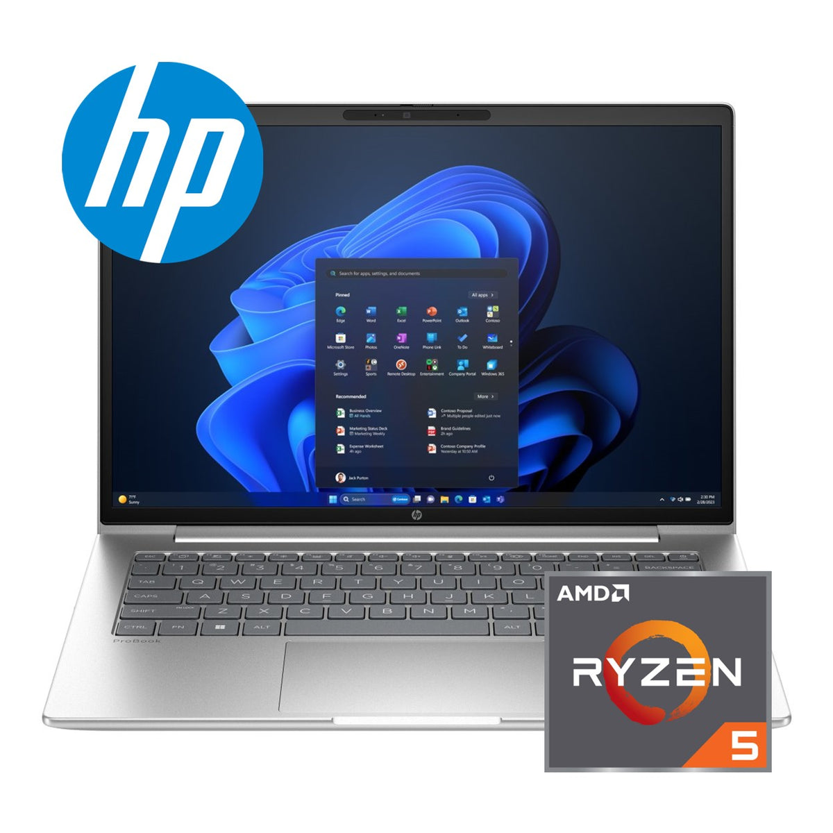 HP ProBook 4 G1ah 14-inch WUXGA Laptop - AMD Ryzen 5 220 512GB SSD 16GB RAM Win 11 Pro image 2