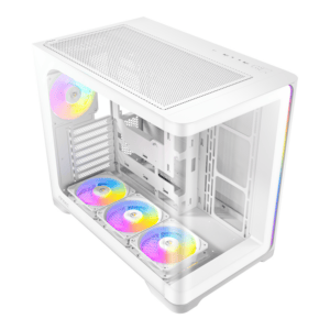 Antec C5 CURVED ARGB ATX | Micro-ATX | ITX ARGB Dual Chamber Mid-Tower Gaming Chassis - White image 4