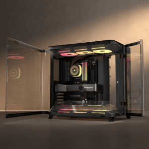 Corsair AIR 5400 LX-R RGB iCUE LINK Triple Chamber Mid-Tower PC Case - Black image 8