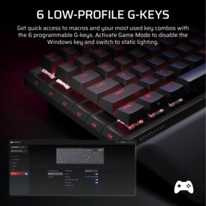 Corsair VANGUARD 96 Mechanical Gaming Keyboard, CORSAIR MLX Plasma - Black image 5