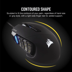 Corsair SCIMITAR RGB ELITE Optical 18 000 DPI MOBA/MMO Gaming Mouse - Black image 4