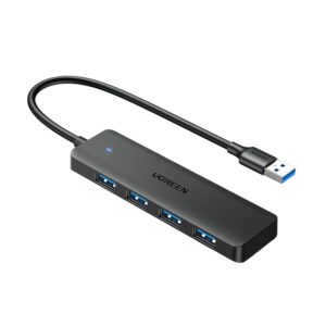 UGREEN 4-in-1 USB 3.0 Hub - High-Speed 5Gbps Data Transfer - Grey image 2