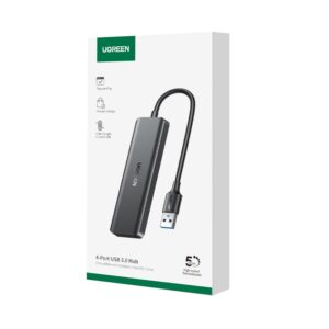 UGREEN 4-in-1 USB 3.0 Hub - High-Speed 5Gbps Data Transfer - Grey image 6