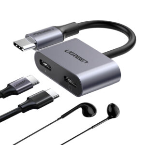 UGREEN USB Type-C Dual Audio and Charging Adapter (15W PD, 2-in-1 Splitter) image 2