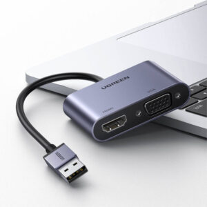 UGREEN CM449 USB-A to HDMI + VGA 1080P Display Adapter image 4