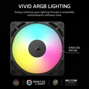 Corsair RS120 ARGB 120mm PWM Fan - Black image 5