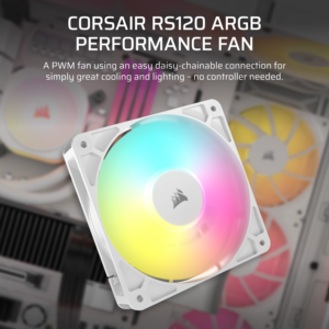 Corsair RS120 ARGB 120mm PWM Fan - White image 5