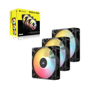 Corsair RS120-R ARGB 120mm PWM Reverse Fans Triple Pack - Black image 4