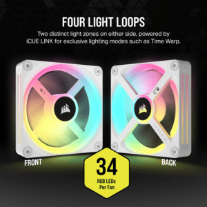 Corsair iCUE LINK QX120 RGB 120mm PWM PC Fan Expansion Kit - White image 6