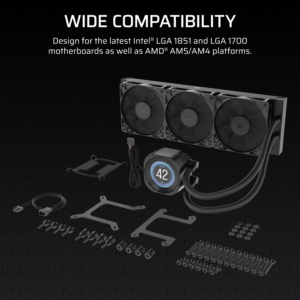 Corsair NAUTILUS 360 RS LCD Liquid CPU Cooler - Black image 4