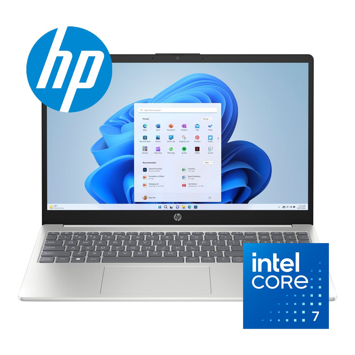 HP 15-fd0150ni 15.6-inch FHD Laptop - Intel Core 7 150U 512GB SSD 16GB RAM Win 11 Home Diamond White image 2