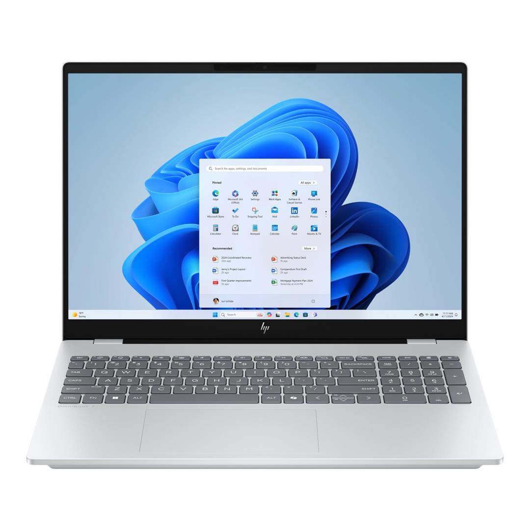 HP OmniBook 7 16-bh0002si 16-inch 2K Next Gen AI Laptop - Intel Core Ultra 7 356H 1TB SSD 24GB RAM Win 11 Home Glacier Silver