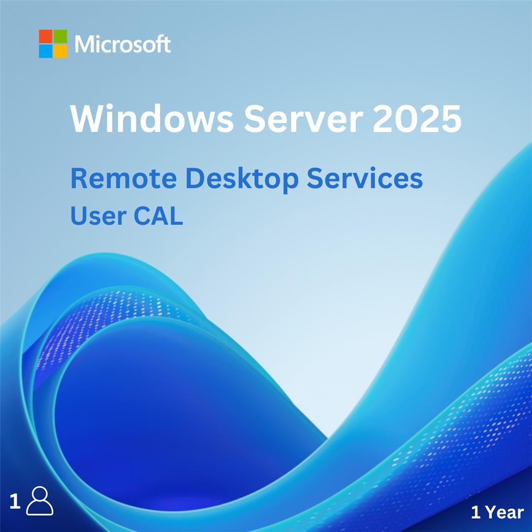 Windows Server 2025 Remote Desktop Services - 1 User CAL - 1 Year