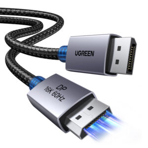 UGREEN DP131 DisplayPort 2.1 Braided Cable 1M ( 80Gbps | 16K | 60Hz ) - Black/Grey image 2