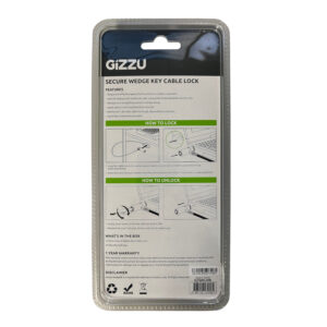 GIZZU 1.8m Wedge Cable Lock image 3