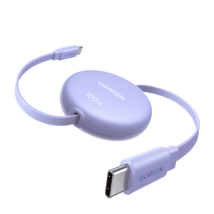 UGREEN 100W Fast Charging Retractable USB Type-C Cable 1M - Purple image 2