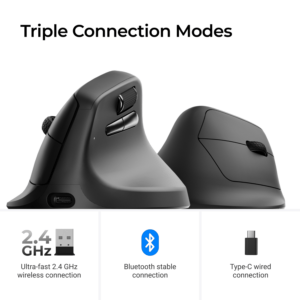 Keychron M5-A29 1K Wireless Mouse (BT/2.4GHz/Wired) - Black image 7
