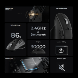 Keychron M6S-B72 1K Wireless Mouse (BT/2.4GHz/Wired) - Black image 9