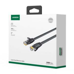 UGREEN NW102 Cat6 U/UTP Flat Ethernet Cable 8m - Black image 5