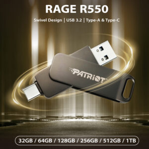 Patriot Rage R550 256GB USB3.2 Swing Type A to Type-C Flash Drive image 5
