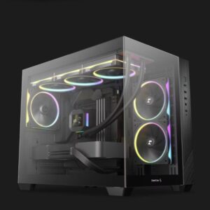 Deepcool CG330 3F Panoramic Dual-Chamber Micro-ATX Gaming Chassis - Black image 4