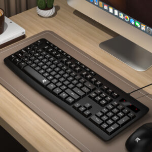 Redragon BK-7366 Full-size Ergonomic Wired Membrane Office Keyboard - Black image 5