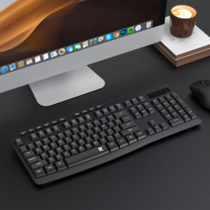 Redragon BK-7367 Full-size Ergonomic Wireless Membrane Office Keyboard - Black image 6