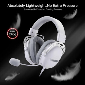 REDRAGON Over-Ear AURORA Gaming Headset - White image 3