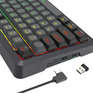 Redragon BRAGI PRO K688 98+1 Gasket Wireless Mechanical Keyboard (Triple Mode, RGB, Hot-Swappable, Cream Linear Switches) image 6
