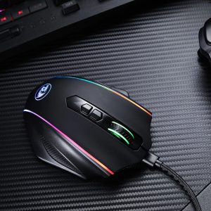 REDRAGON VAMPIRE ELITE Wireless 16000DPI|8 Button|Ergonomic Design|P3335 Optical Sensor|Type-C Cable|RGB Backlit Gaming Mouse - Black image 6