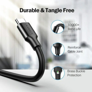 UGREEN Type-C to USB-A 3.0 Cable 1.5m – Fast Charging 3A, 5Gbps Sync – Black image 3